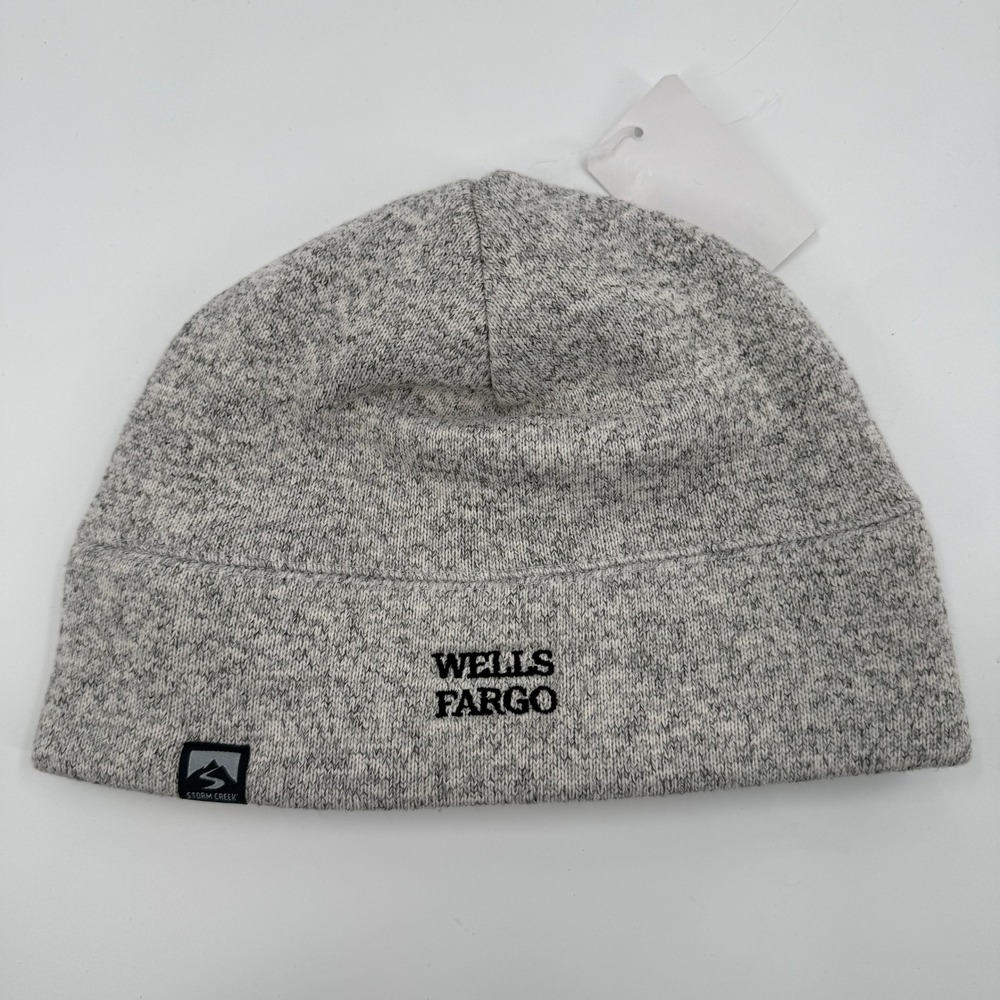 Storm‎ Creek Wells Fargo Fleece Lined Knit Beanie Hat Grey L/XL 1032 NEW